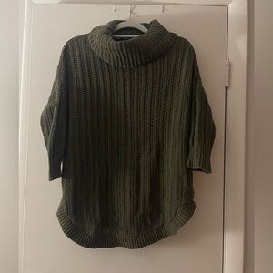 Express Olive Green 3/4 sleeve Turtleneck Sweater